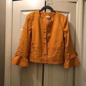 EUC Loft ruffle sleeve blazer